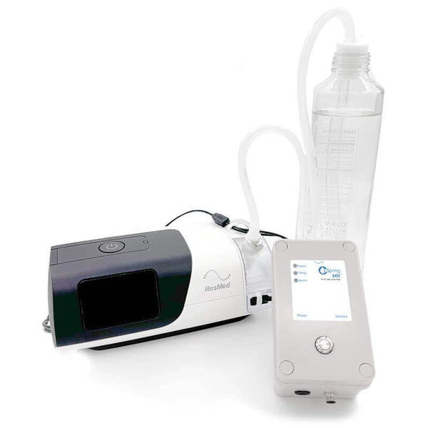 Compact and travel-friendly CSpring MINI CPAP water replenisher on a simple background, ideal for on-the-go sleep therapy solutions.